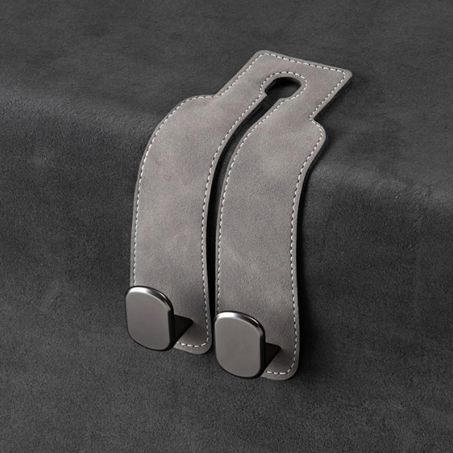 Universal Metal Car Seat Headrest Hook 2 in 1 Soft Leather Car Seat Back Hook for Purse Bag Backpack Double Hook Car Seat Hanger