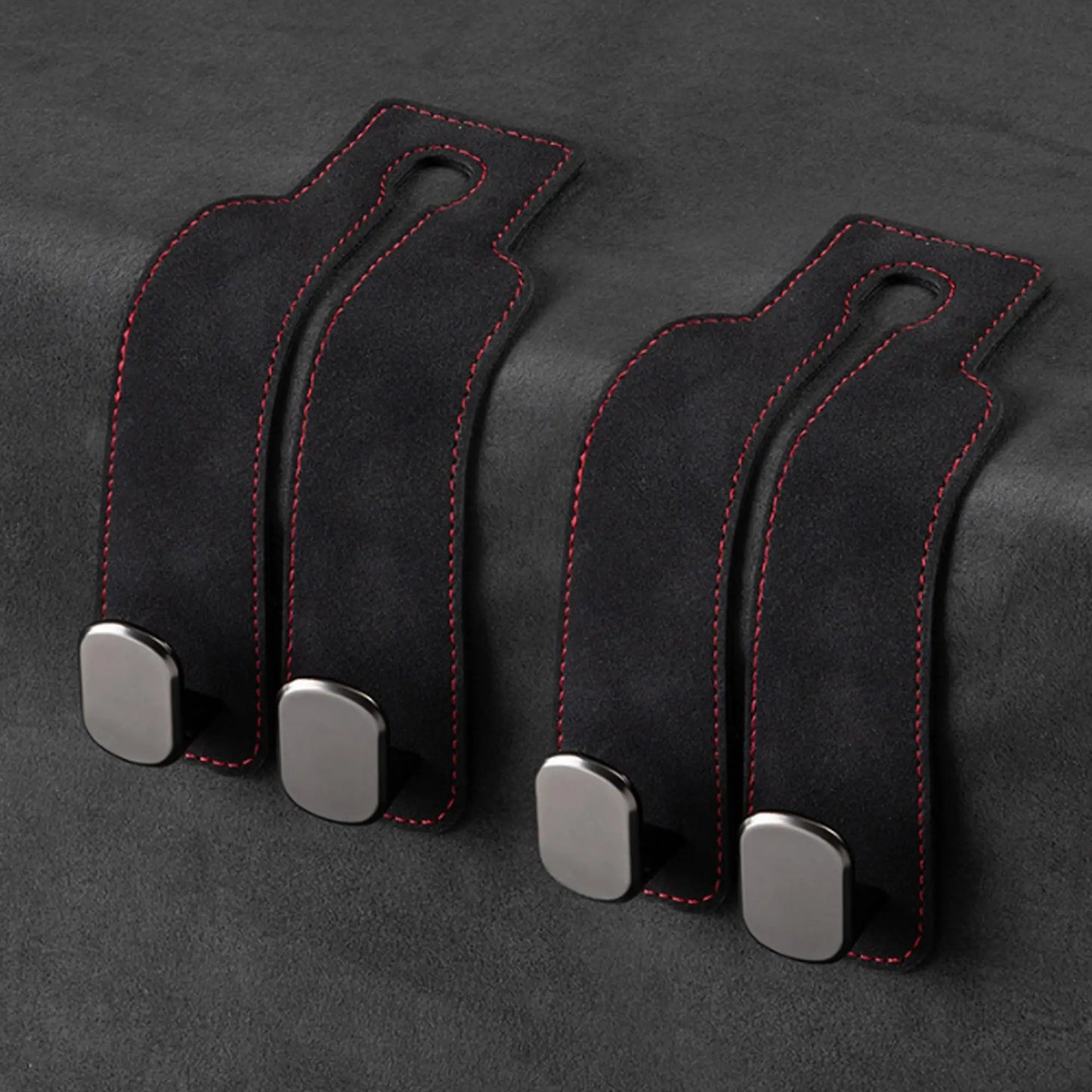 Universal Metal Car Seat Headrest Hook 2 in 1 Soft Leather Car Seat Back Hook for Purse Bag Backpack Double Hook Car Seat Hanger